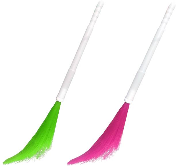 Cyber Sell Adjustable Plastic Colored Broom. Plastic Wet and Dry Broom