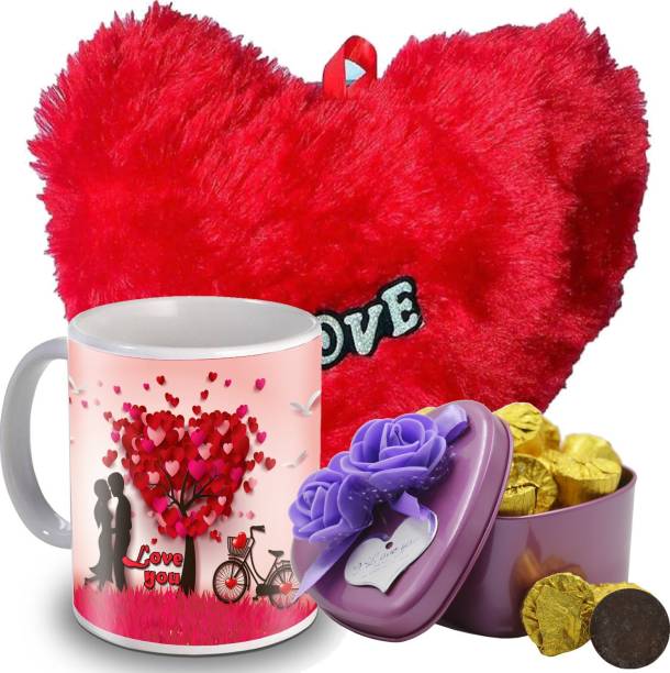 Midiron Special Gifts Packs, Surprise Ceramic Mug, Heart with Chocolate for Wife, Girlfriend, fiancé On Valentine's Day, Birthday, Anniversary and any special Occasion IZ19Choco15Tinbox4PurMUHR-DTLove-41 Ceramic Gift Box