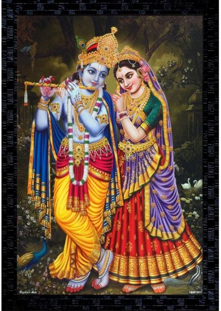 Janki God Radha Krishna Online Wall Paintings Photo Frame for bedroom Canvas 20 inch x 14 inch Painting