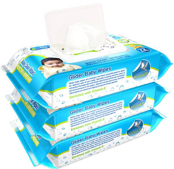 GLIDER Baby Wipes with Moisture Lock FlipTop , Contains Aloe Vera