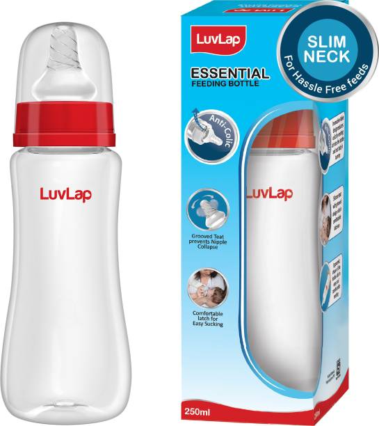 LuvLap 250ml Slim Neck Baby Feeding Bottle, PP, BPA Free, 3m+ - 250 ml