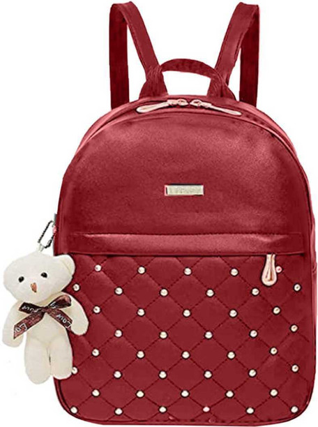 maroon school bag