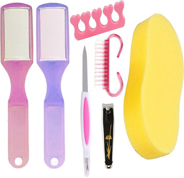 MGP Fashion Foot care combo cracked, rough Dead Hard Skin Callus Remover, Collections of best product foot filer , brush ,sponge ,Nail Cutter & Filer .Foot Care Professional tools Stainless Steel and good plastic hot Manicure and Pedicure Grooming Personal Care Kit Luxury Nail Design for girls women and men