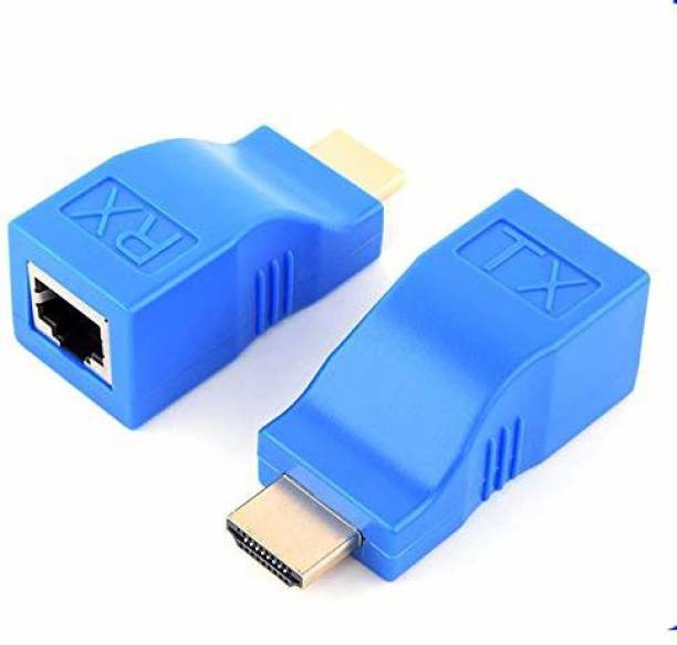 REC Trade HDMI Extender HDMI Extension Up to 30m Over CAT5e / 6 UTP LAN Ethernet Cable RJ45 Ports LAN Network Compatible with HDTV/HDPC Gaming Adapter