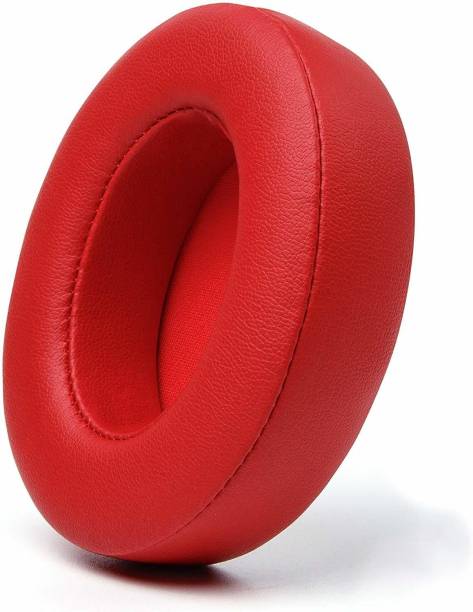 SYGA Cushions Replacement Ear Pads for Beats Studio 2 & 3 (B0501, B0500) Wired & Wireless-Softer Leather, Luxurious Memory Foam-Enhanced Noise Isolation & Stronger Adhesive-Red Over The Ear Headphone Cushion