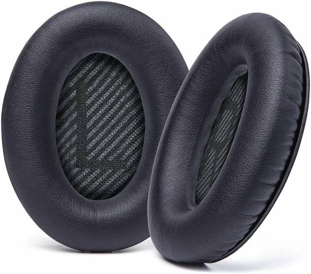 SYGA Headphones EarPads Cushions Replacement - Compatible with Bose QuietComfort 15 QC15 QC25 QC2 QC35/ Ae2 Ae2i Ae2w SoundTrue & SoundLink (Around-Ear Series Only) (Black & Black Font) Over The Ear Headphone Cushion