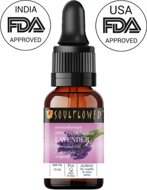 Soulflower Essential Oil Lavender (15 ml)| 100% Pure, Natural and Undiluted for Hair, Skin and Face