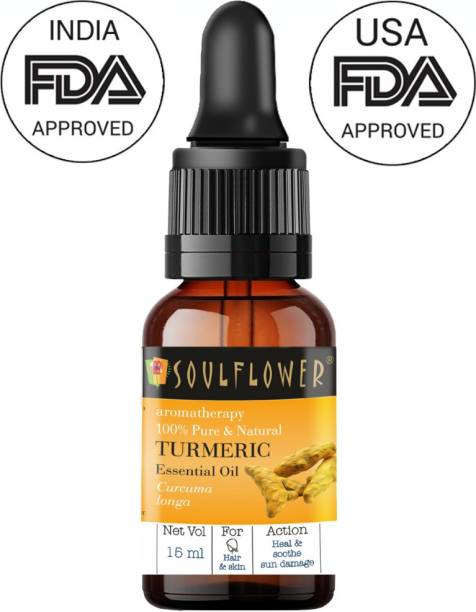 Soulflower Turmeric Essential Oil 15ml, 100% Premium & Pure, Natural & Undiluted, For Topical Hair & Skin Treatments, Pimple Care, Skin Care, Aroma Diffusers