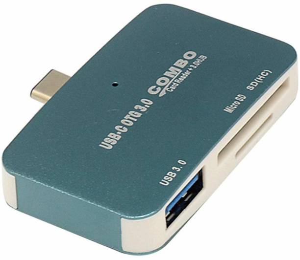 Gabbar USB C OTG Card Reader, USB C Hub 2-Slot SD/TF/Micro SD Port Card Reader, USB C OTG to USB 3.0 Converter and Micro USB Port with USB C Male Connector for Type C Smart Phones, Tablets with OTG Card Reader