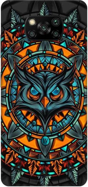 Yoprint Back Cover for POCO X3 PRO OWL-PATTERN-ART Printed back Cover