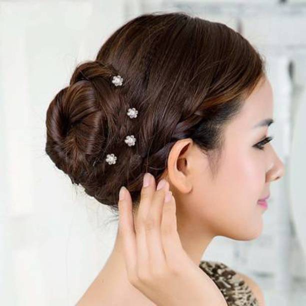 NANDANA COLLECTIONS 12 pcs Pearl studded Juda Pin for Hair Styling for Wedding Bridal Hair Pin