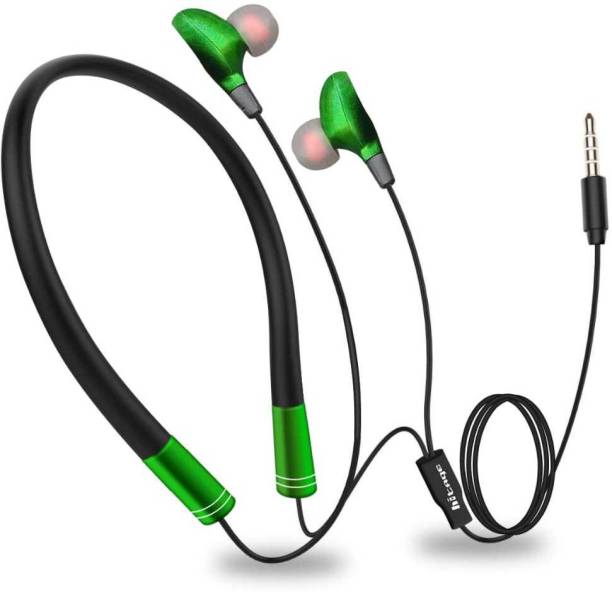 Hitage NBH-725 GREEN NECKBAND EARPHONE NEW DESIGN EARPHONE Wired Headset