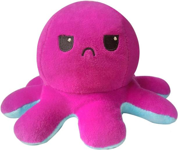 P I SOFT TOYS Cute Reversible octopus Purple  - 15 cm