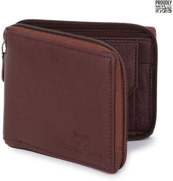 DEZiRE CRAfTS Men Brown Artificial Leather, Fabric Wallet