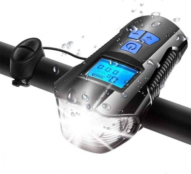 Xezon Bicycle USB Rechargeable Speedometer Odometer Horn Led Front Lights Wired Cyclocomputer