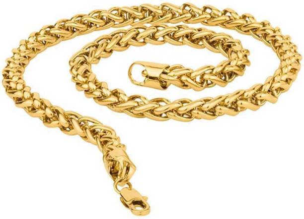 brado jewellery 1 Gram Gold plated Chain For Boys and Man Gold-plated Plated Stainless Steel, Alloy Chain