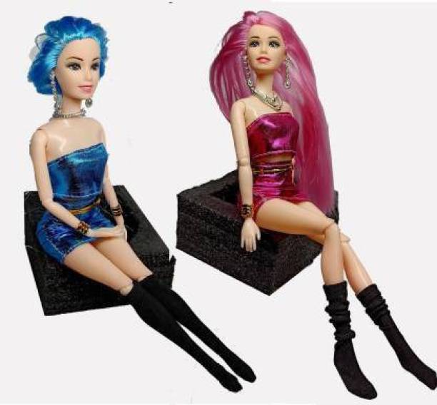 Yunicorn Max Party Doll Combo Set (Pack of 2) Lovable Blue & Power Pink. with Foldable Hands & Legs