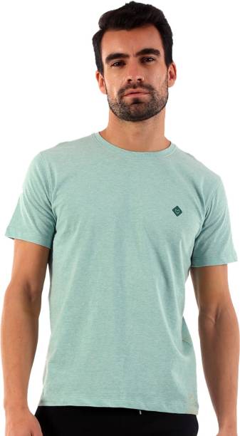 Almo Wear Solid Men Round Neck Green T-Shirt