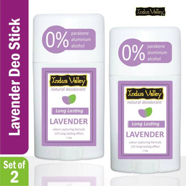 Indus Valley Alcohol Free Lavender Deodorant stick - Twin Pack Deodorant Stick  -  For Men & Women