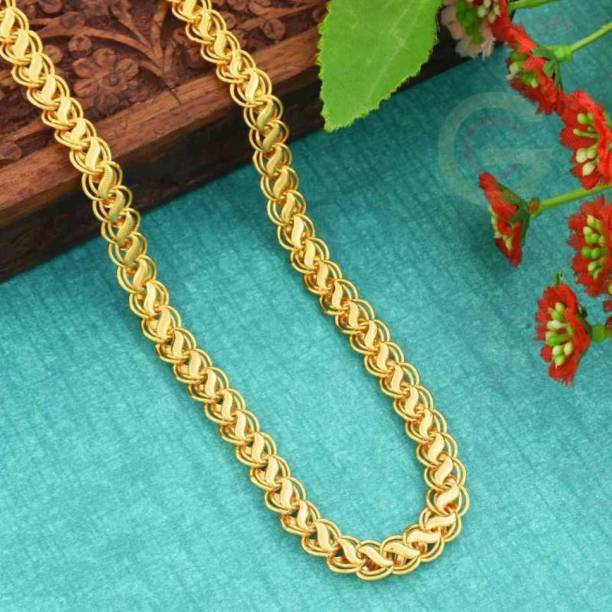 Missfox golden-plated Chain for boys and men with high quality golden polish Necklace Gold-plated Plated Metal Chain