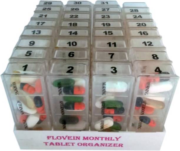 FLOVEIN 4 TIMES DAILY (ONE MONTH ORGANIZER) MONTHLY TABLET OTGANIZER (4 TIMES DAILT ONE MONTH MEDICINE ORGANIZER) Pill Box