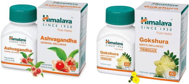 HIMALAYA A Combo of Ayurvedic Herbel Ashvagandha and Gokshura Tablets (Pack Of 2)
