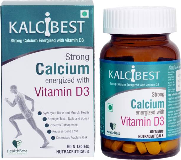 HealthBest KalciBest Calcium + Vitamin D3 Tablets | 60 Tablets
