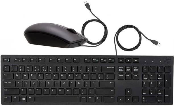 DELL Wired Keyboard KB216 & Wired Optical Mouse MS116 Combo (Zb_03) Combo Set