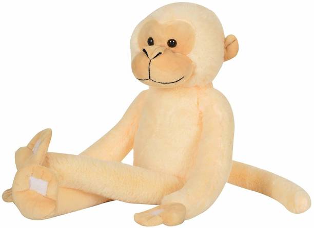 Wrodss Long Soft Cute Hanging Monkey Soft Toy - butter yellow  - 30 cm