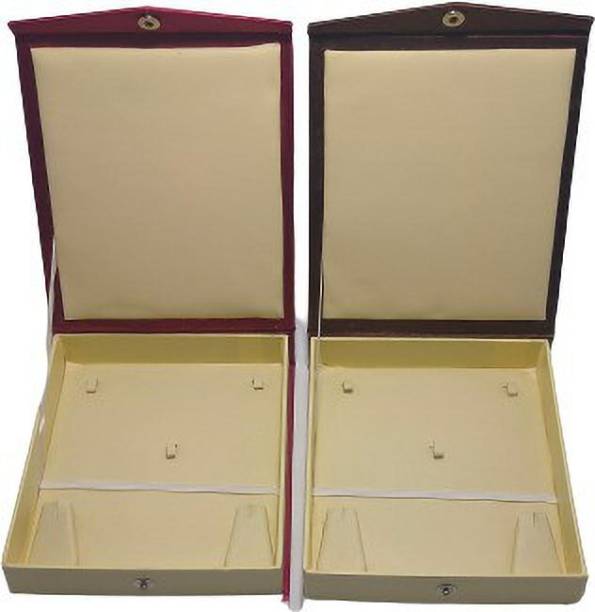 IDEAL FASHION Necklace Earring Half set jewellery vanity box Combo Pack of 2 Box ( Size Single Pices 7×6×2 ) Jewellery Storage Vanity Box