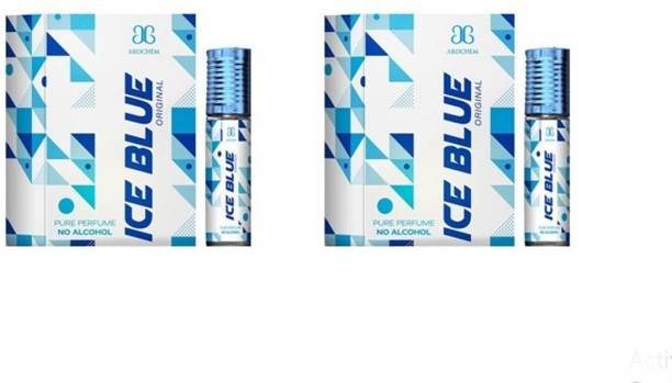 AROCHEM ICE BLUE Attar long lasting fragrance No Alcohol Pure Perfume Herbal Attar (Set of 2) (6ml Each) Herbal Attar