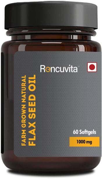 RONCUVITA Flaxseed Oil Soft Capsules 1000mg Plant-Based Omega 3-6-9 - ALA 60 Softgel