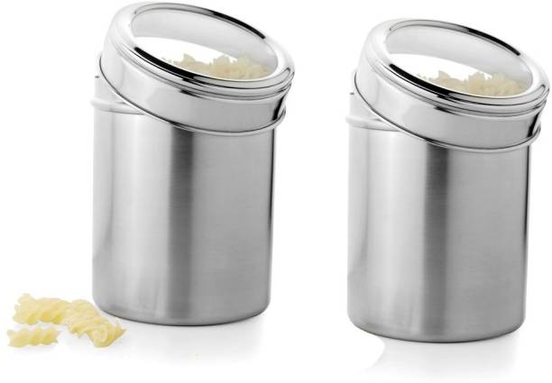 Renberg Stainless Steel Canister Set of 2, 1650ml, Silver (RBIN-6085)  - 1650 ml Steel Grocery Container