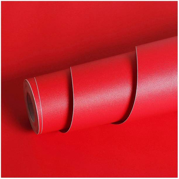 WolTop Wall Stickers Wallpaper Red Solid Color Thick Modern for Rooms Hall Self Adhesive Medium Self Adhesive Sticker