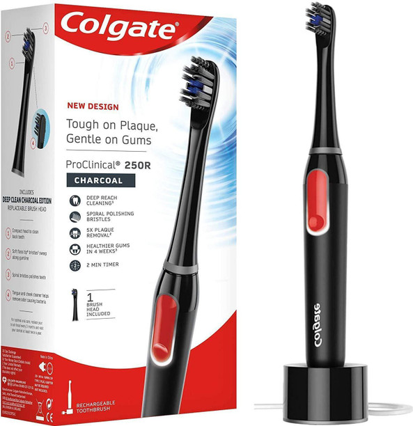 colgate proclinical 250r charcoal rechargeable electric toothbrush