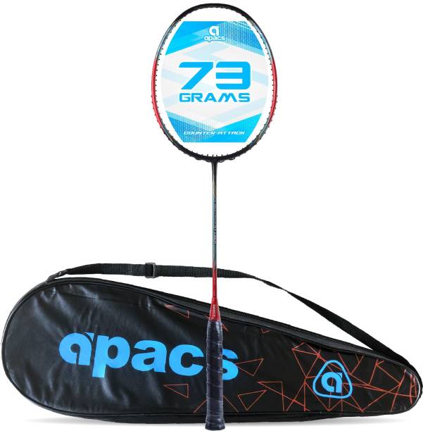 apacs Counter Attack (73G, 35LBS) Red, Black Unstrung Badminton Racquet