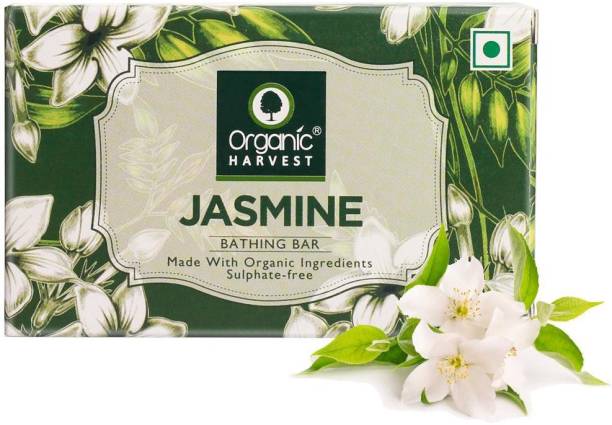 Organic Harvest Jasmine Bathing Bar, For Skin Moisturisation, Ideal For All Skin Types, 100% Organic, Paraben & Sulphate Free
