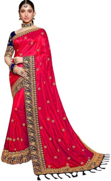 Navya Fashion Embroidered Bollywood Silk Blend Saree
