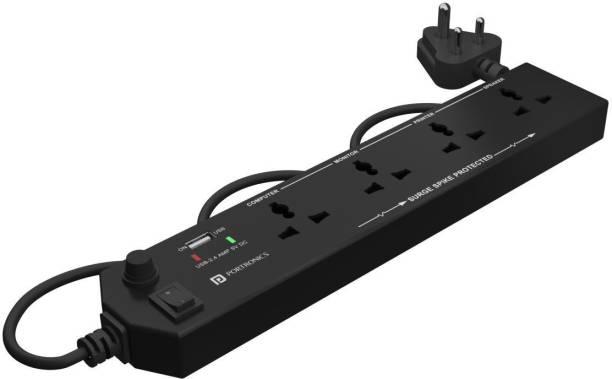Portronics Power Plate 4 with 4 Power Sockets + 1 USB Port Power Converter 4  Socket Extension Boards