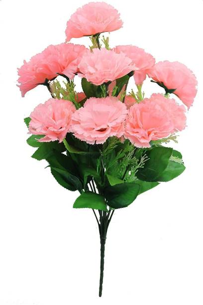 Laddu Gopal Artificial Carnation Flower Bunch PINK (12 Head Per Bunch Pack of 1 Vase Not Include) Pink Carnations Artificial Flower
