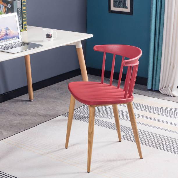 Finch Fox Scandinavian Stylish & Modern Furniture Plastic Chairs for Cafeteria Seating (White)Scandinavian Stylish & Modern Furniture Plastic Chairs for Cafeteria Seating (Red) Plastic Dining Chair