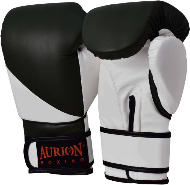Aurion Pro Style 12 Oz Training Boxing Gloves (Black-White, 12 oz) Boxing Gloves
