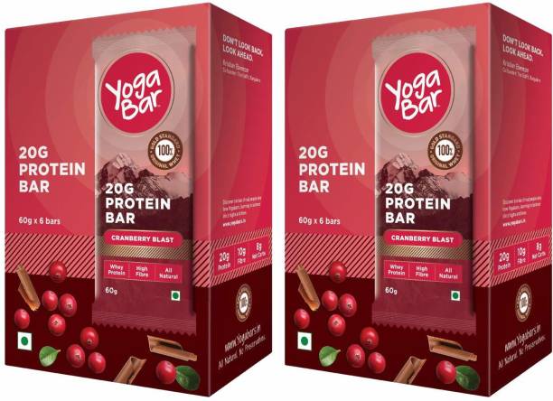 Yogabar No Added Sugar 20g Protein Bars | Double Chocolate | Pack of 12 | Combo
