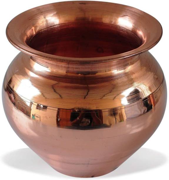 SBBCO Copper Lota Kalash Pot | Used as Poojan Worship Home Temple Garden Storage Water Beneficial for Health Copper Kalash