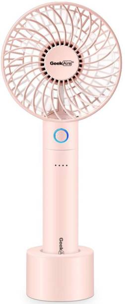 Geek Aire, 4 Inch Rechargeable and Portable mini USB fan, 2600mAh Li-ion battery, 5 Speed option and Table dock (Pink) GF2P 4 Inch Rechargeable Fan
