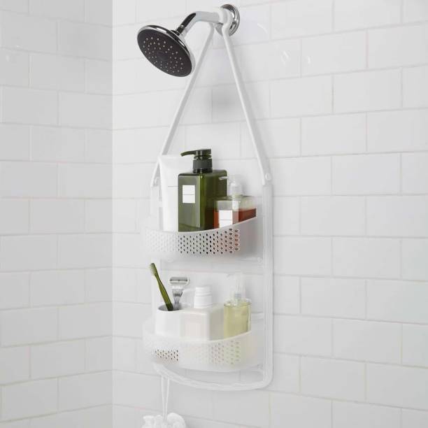 Solomon ™ Premium Quality 2 Layer Bathroom Shower Shelve Hanging Shower Caddy Rack For Shampoo | Conditioner | Soap | Body Wash | Plastic Wall Shelf | Shelve Plastic Wall Shelf Plastic Wall Shelf