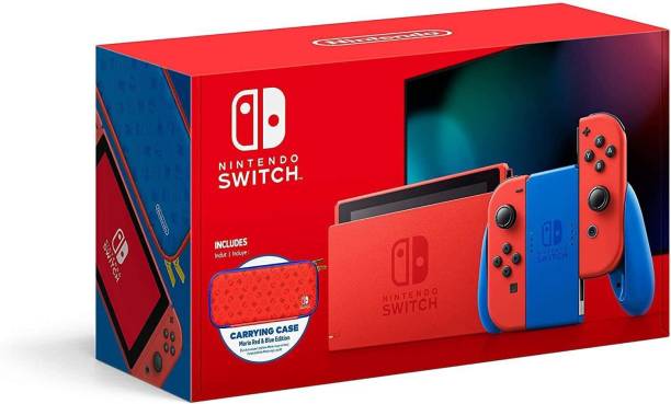 Nintendo Switch Mario Red Blue Edition Bundle With Carrying Case