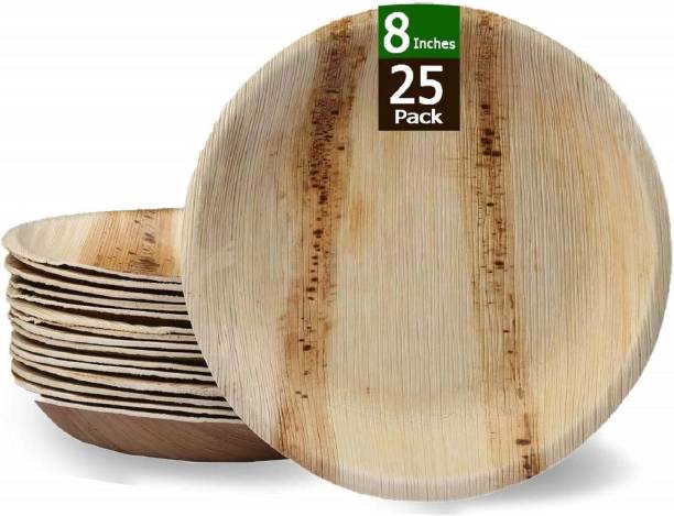 Leaf Tree Disposable Eco-Friendly Areca Palm Leaf Round Shaped Plate 8 inch Dinner Plate