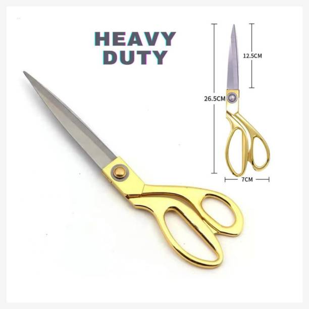 tridot Stainless Steel Tailoring Scissor with Brass Finish Handle for Cloth Cutting Single Scissor (9 Inches) Scissors