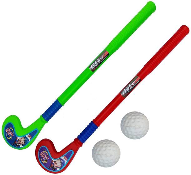 Liffo Hockey Set for Kids 2 Hockey Sticks 2 Ball Kids (3-6Year) Set (Multicolor) Hockey Stick - 24 inch